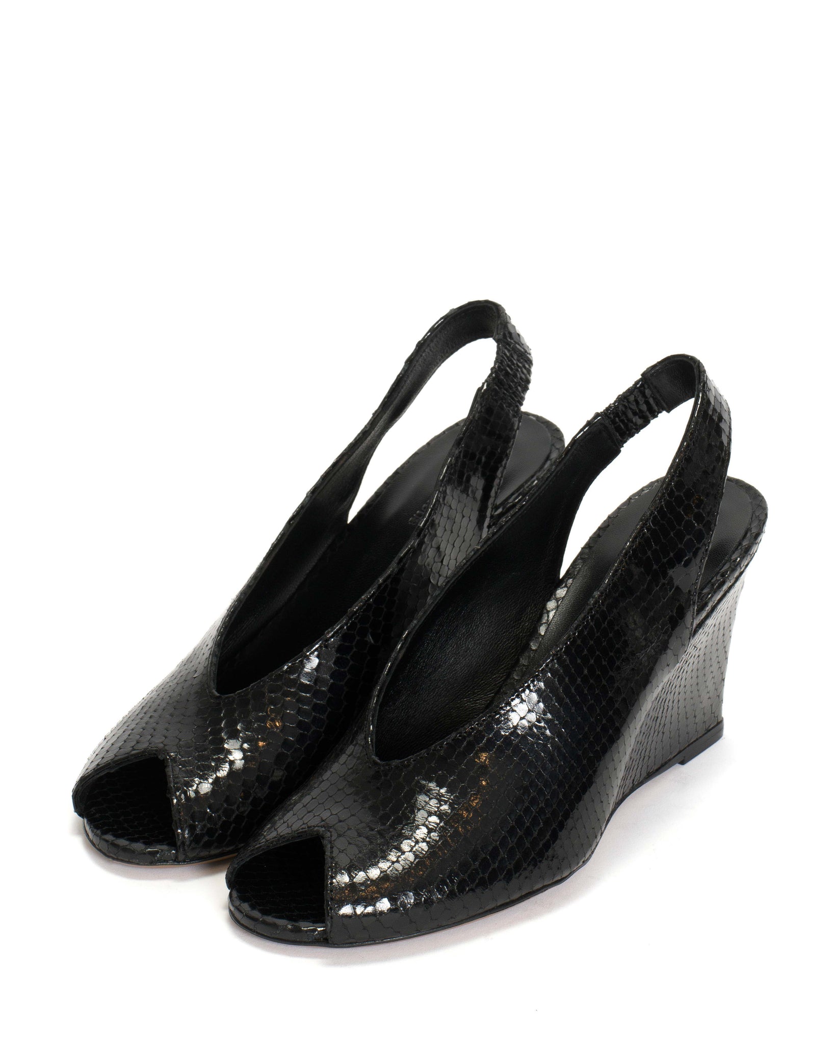 Maia Snake metallic calf Black - Anonymous Copenhagen