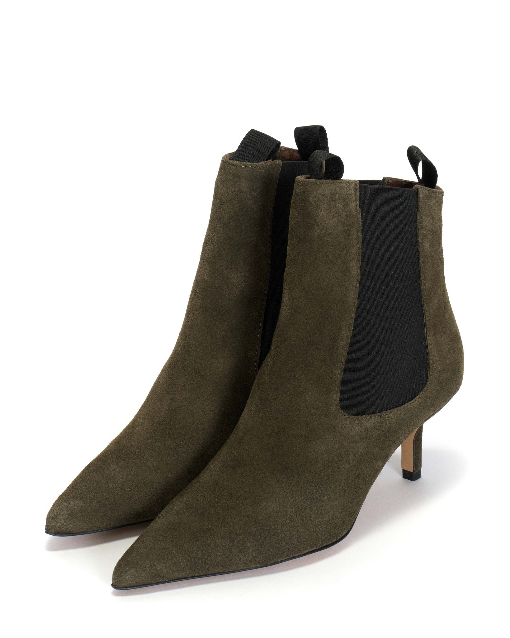 Navia 55 pin Calf suede Moss green - Anonymous Copenhagen