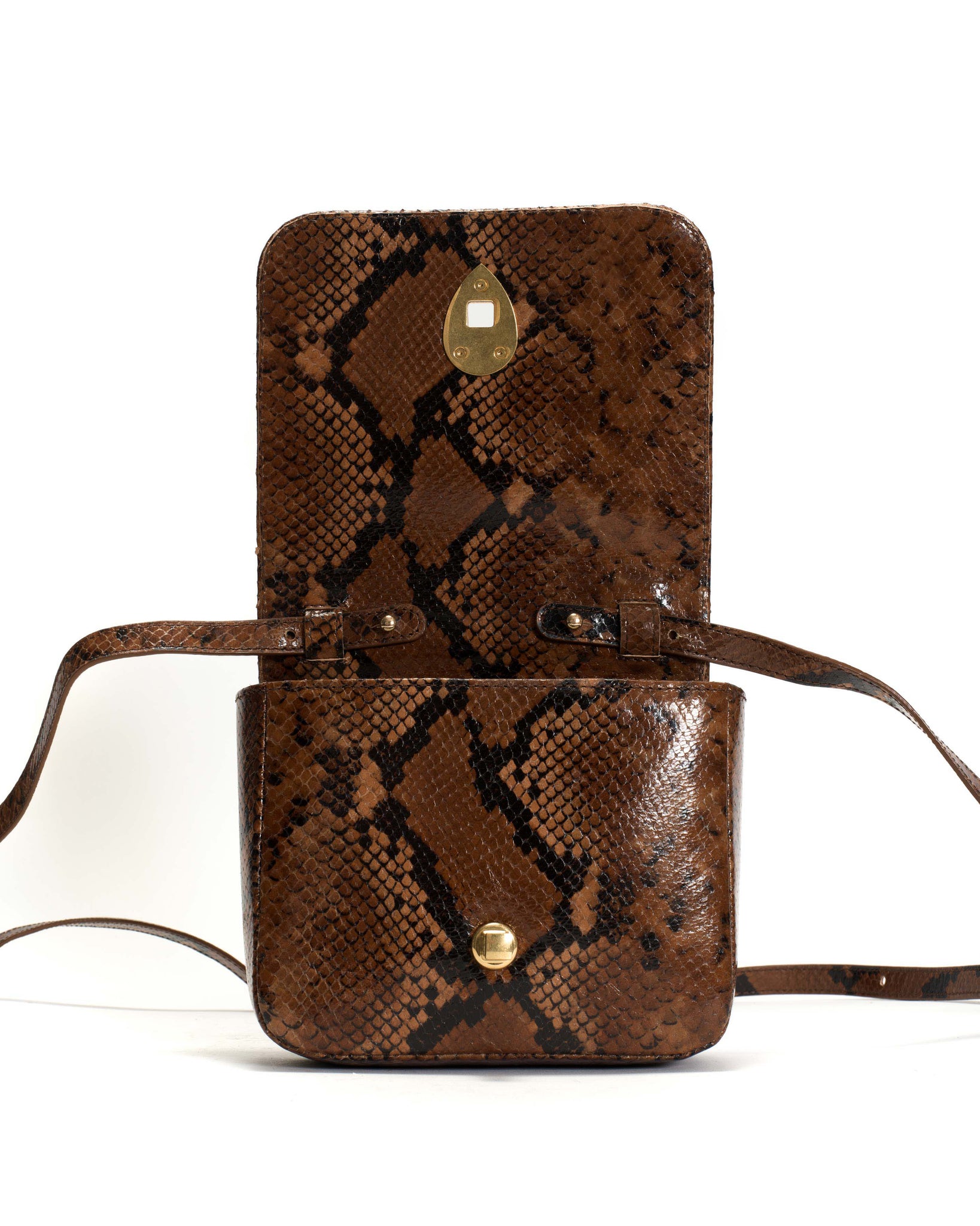 Nielle crossover bag Snake calf Hazelnut - Anonymous Copenhagen