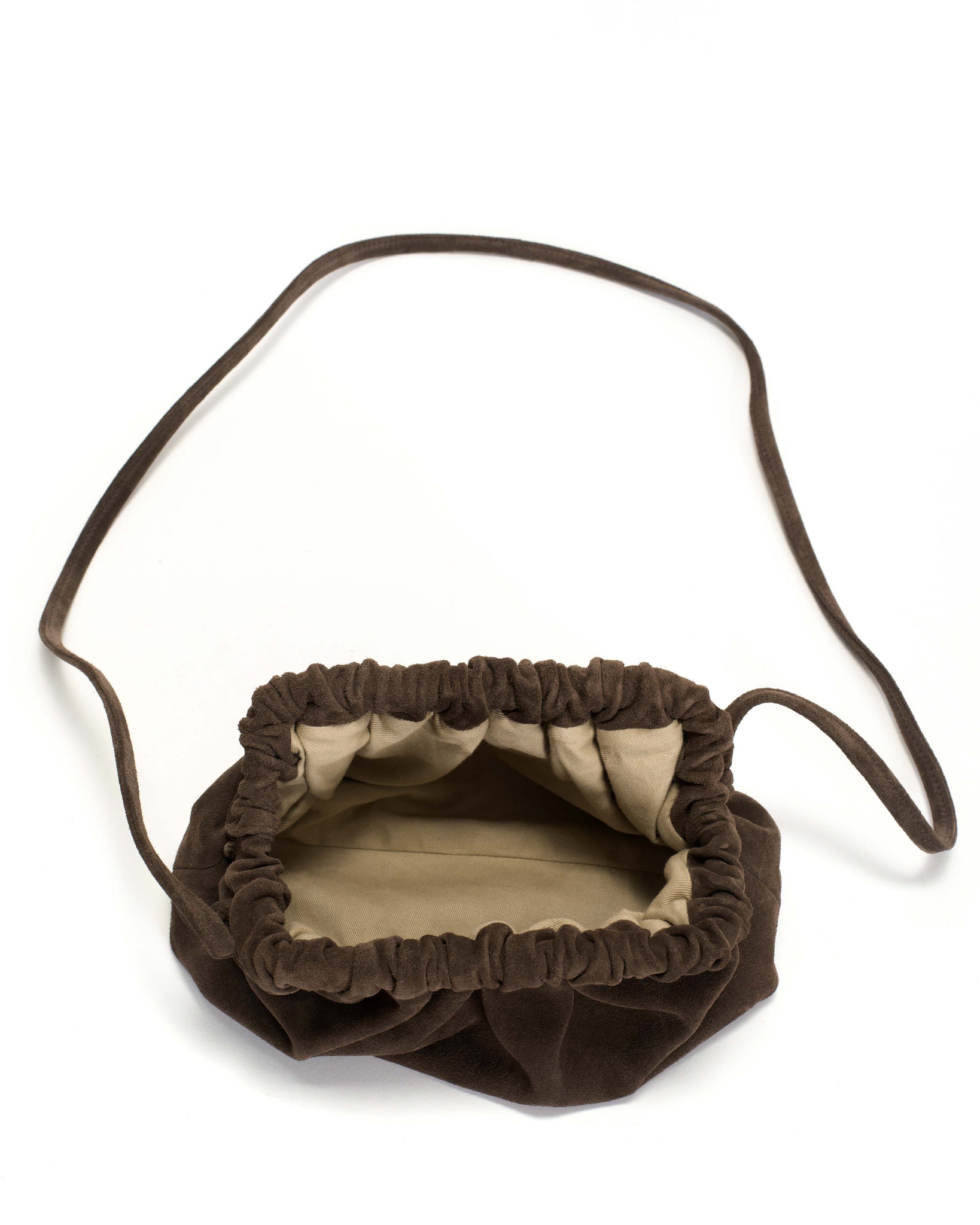 Hally petite cloud bag Calf suede Coffee brown - Anonymous Copenhagen