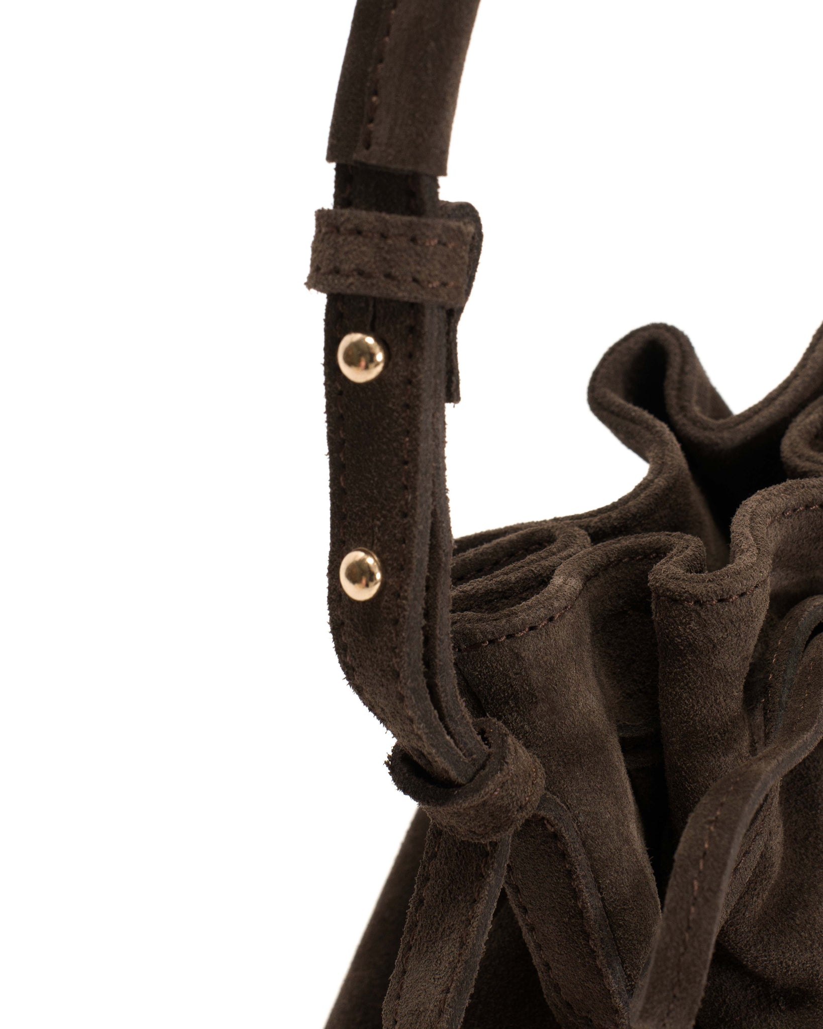 Kacey petite bucket bag Calf suede Coffee brown - Anonymous Copenhagen