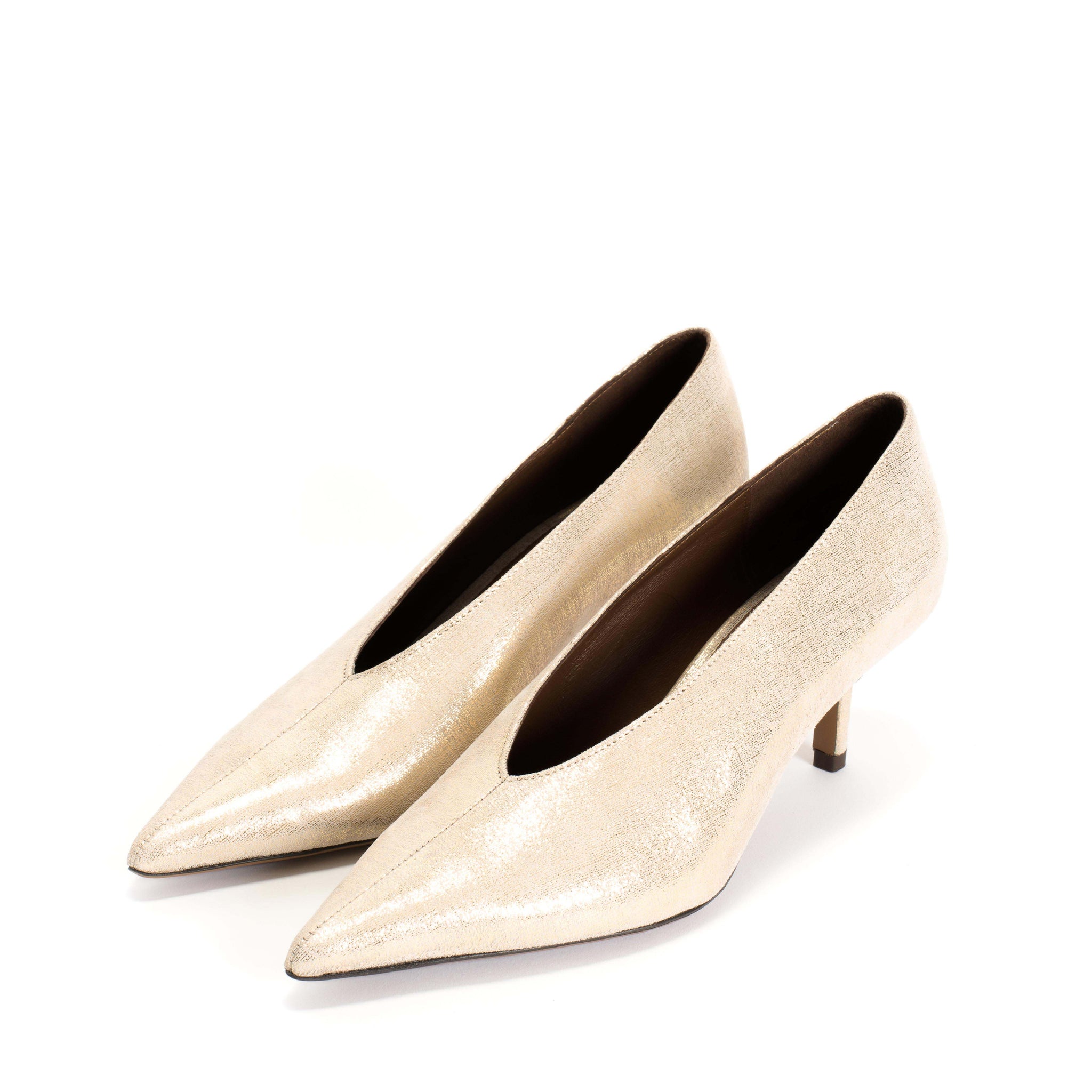 Phia 55 pin Linen metallic goat Gold - Anonymous Copenhagen