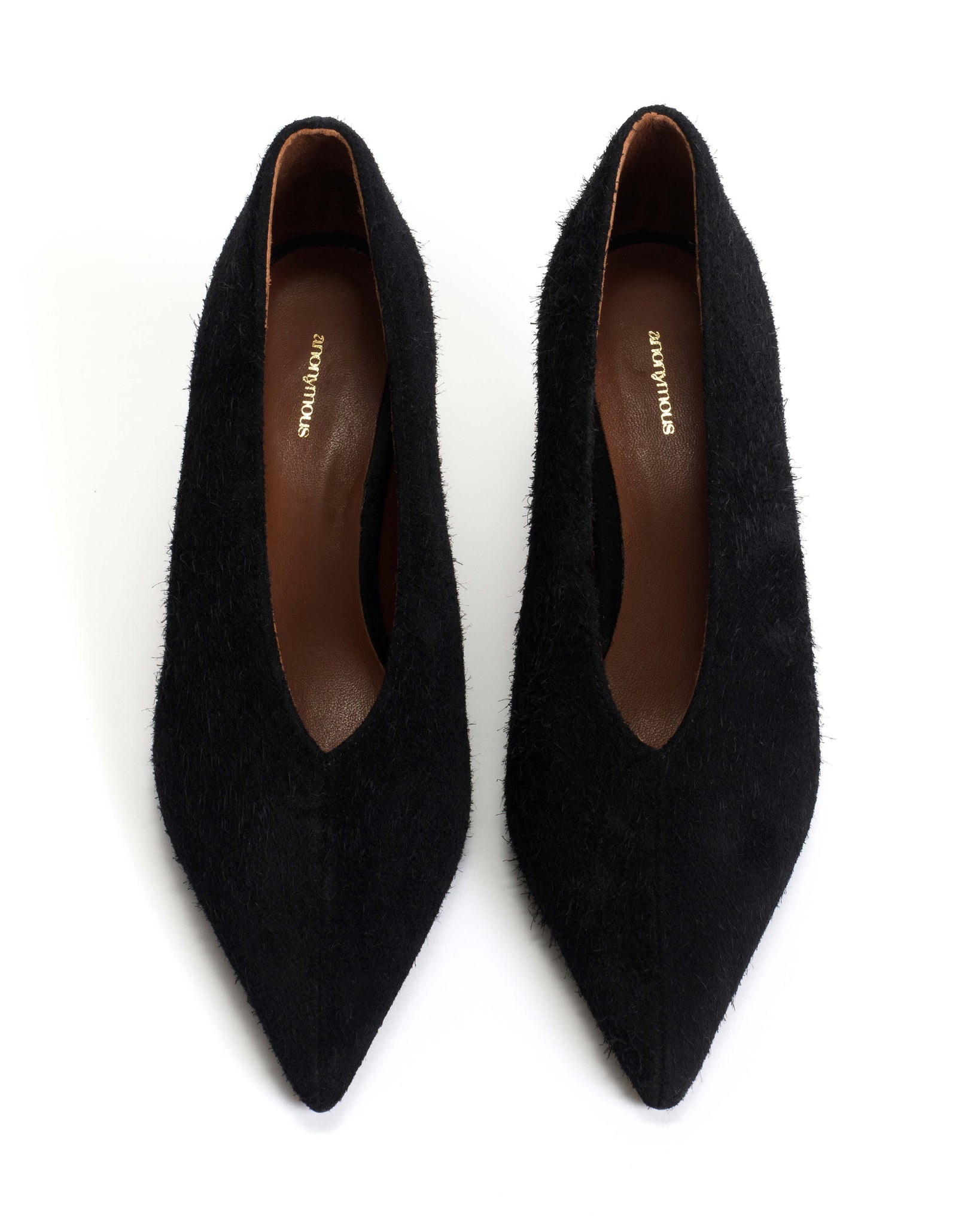 Phia 55 pin Plushed calf suede Black