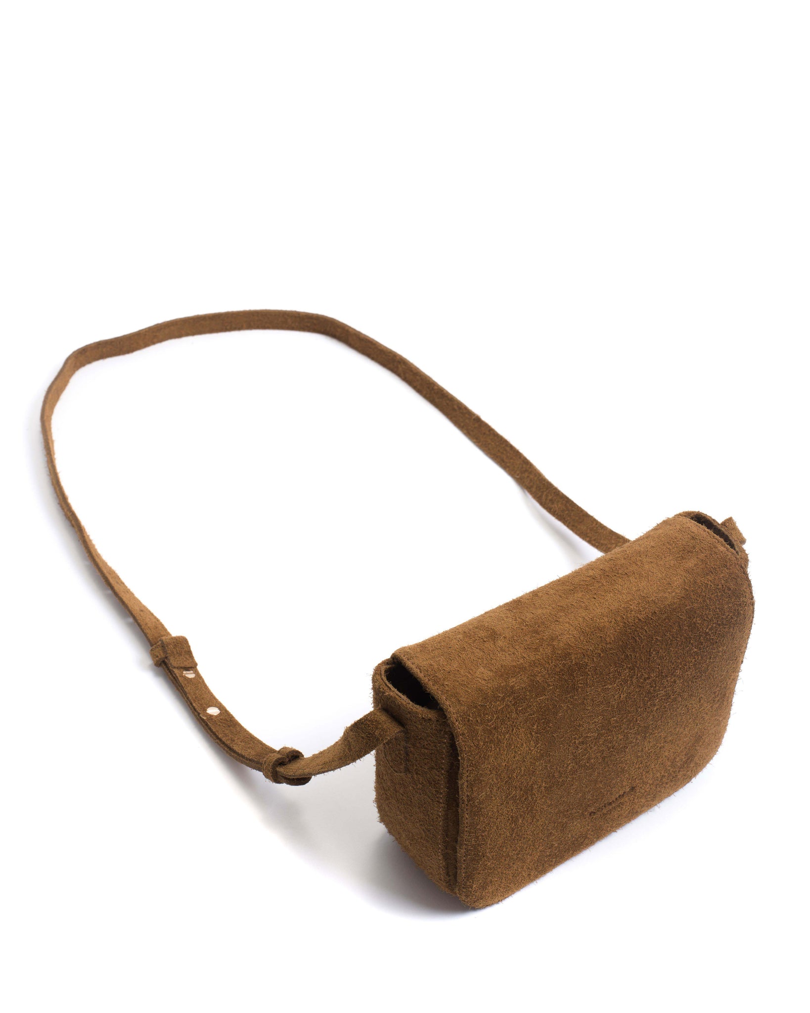 Sicha crossover bag Plushed calf suede Cinnamon