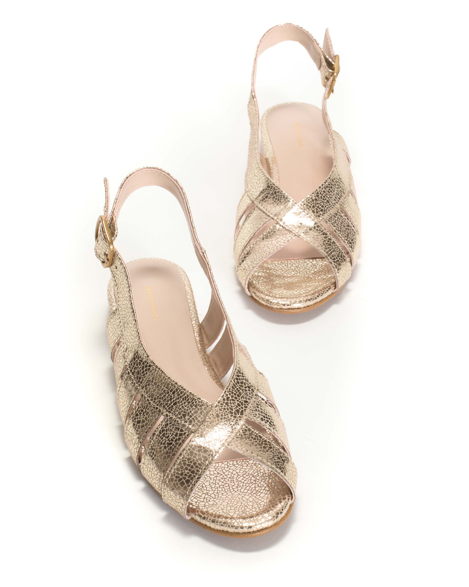 Sophie 20 Crackled metallic vegan Champagne