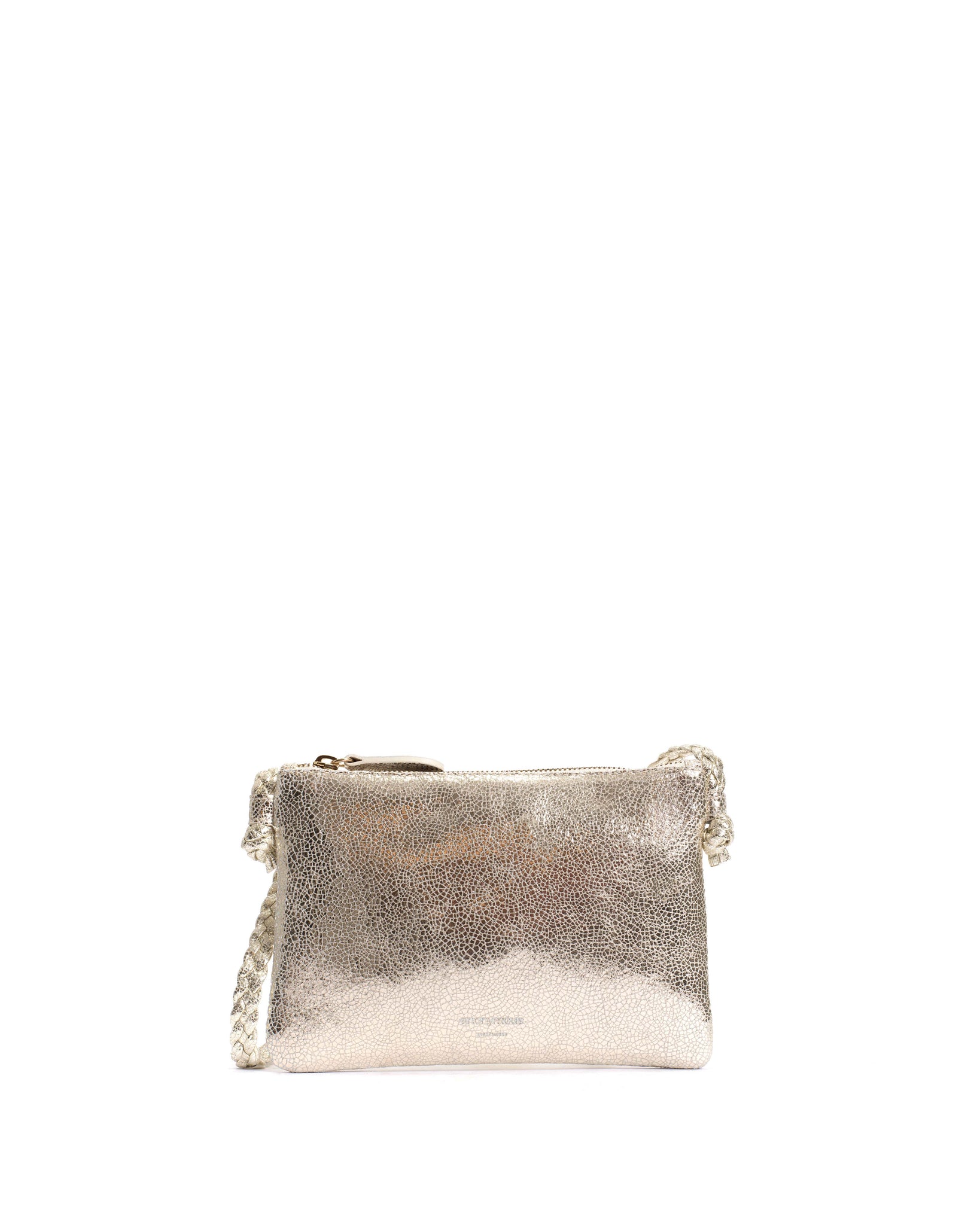 Thinna clutch Crackled metallic goat Champagne