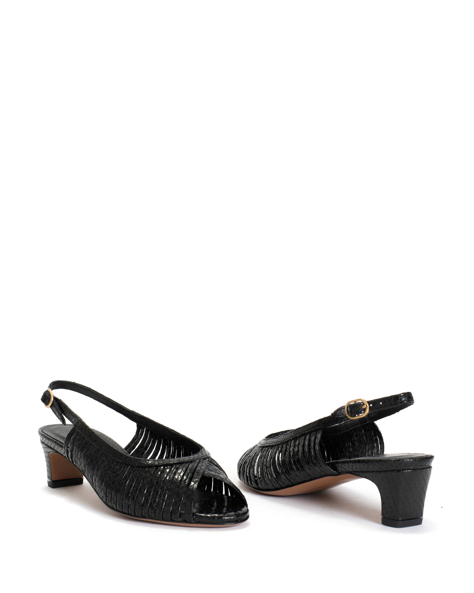 Zenia Snake metallic calf Black - Anonymous Copenhagen